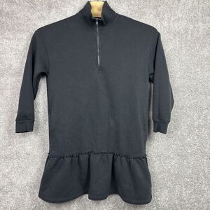 UpWest Size Large‎ Super Soft Sweatshirt Dress Black Qrt Zip Long Sleeves